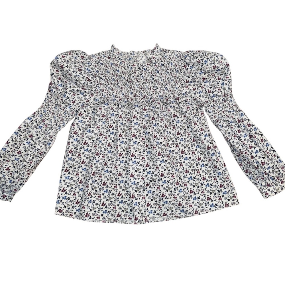 English Factory NWT Long Sleeve Smocked Floral Blouse Size XS